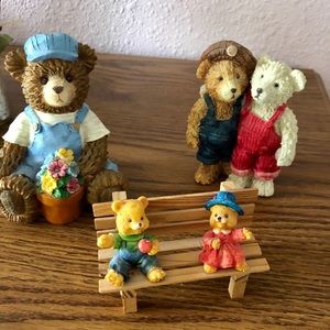 Set of Three Adorable Bear Figurines
